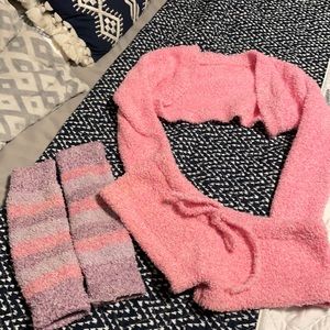 Girls Dance Ballet Shrug Leotard Sweater Bootie Shorts Leg Warmers Small/Medium